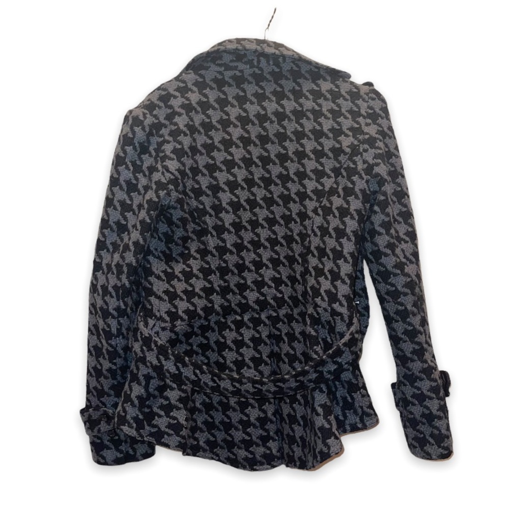 Vintage Classic 1960s Kensie Woman’s Houndstooth Herringbone Plaid Pea Coat - Picture 4 of 8